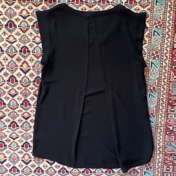 Pleione Black Cap Sleeve Blouse Size Medium - Picture 3 of 5